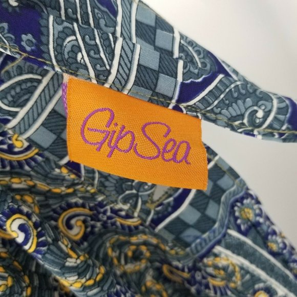 GipSea Styleget Womens Blue Paisley Silk Wrap Convertible Skirt Dress One Size - Picture 10 of 12